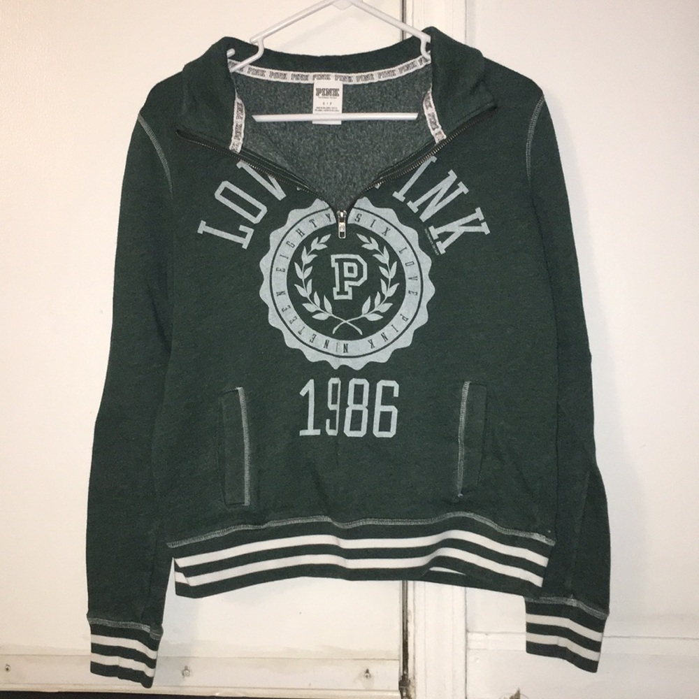 VS PINK 1/4 zip pull over